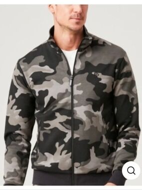 Men's Court Jacket in Black Camo